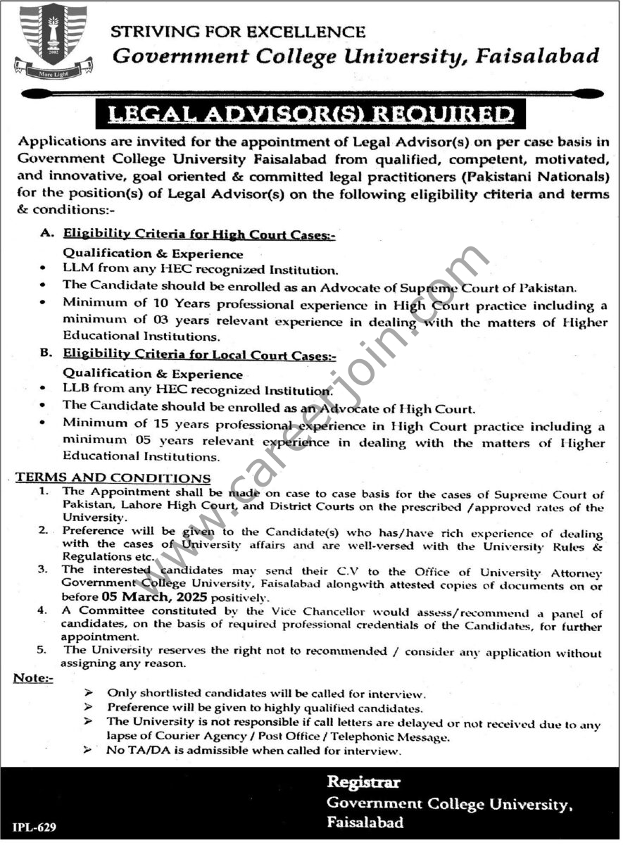 Government College University Faisalabad Jobs 15 February 2025 Express Tribune 1