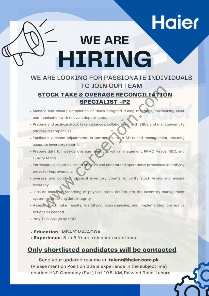 Haier Jobs 17 February 2025 1