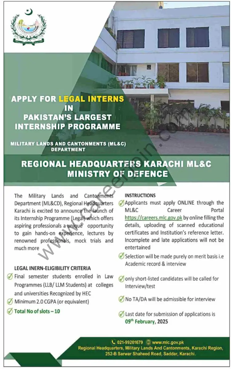 Military Lands & Cantonments ML&C Jobs 31 January 2025 Dawn 1