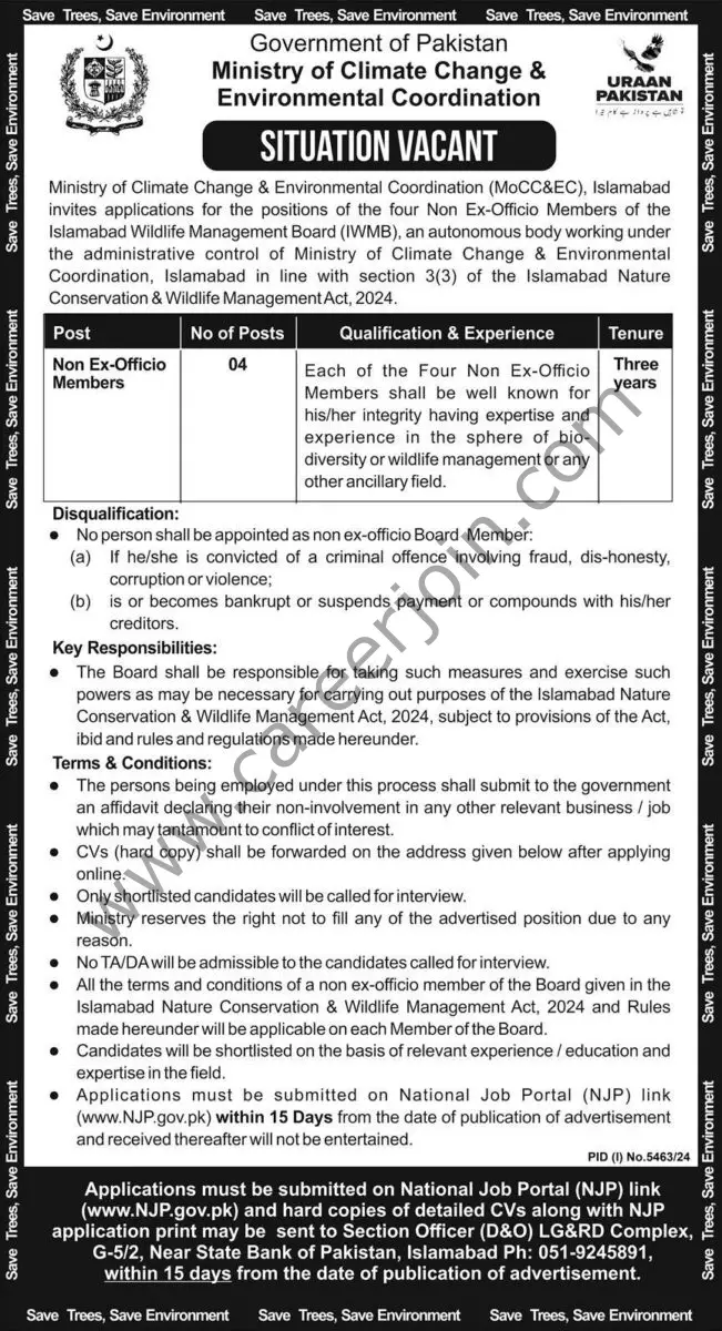 Ministry of Climate Change & Environmental Coordination Jobs 12 February 2025 Express 1