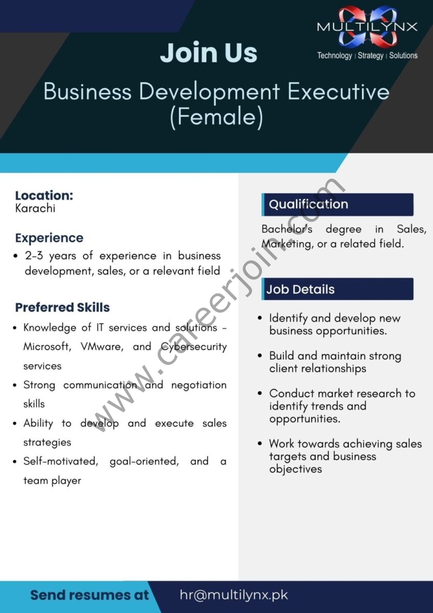 Multilynx Pvt Ltd Jobs Business Development Executive 1