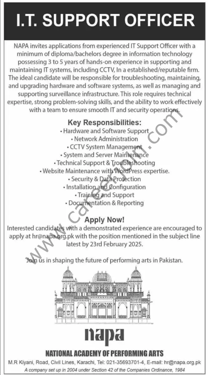 National Academy Of Performing Arts NAPA Jobs 16 February 2025 Dawn 1