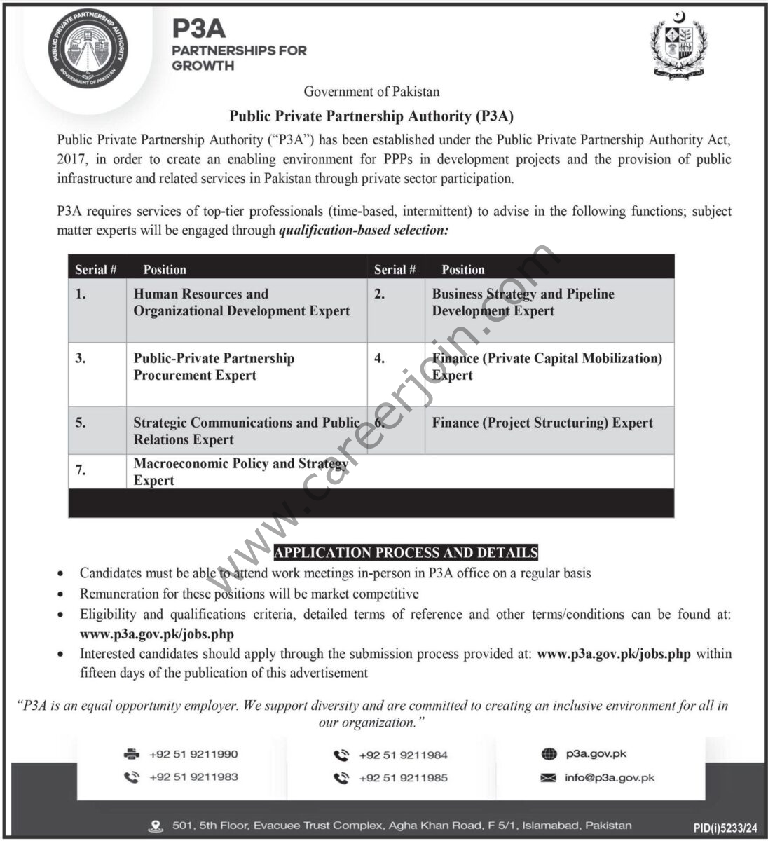 Public Private Partnership Authority P3A Jobs 02 February 2025 Express Tribune 1