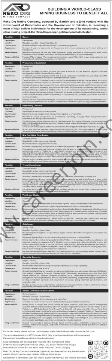 Reko Diq Mining Co Jobs 13 February 2025 Dawn 1