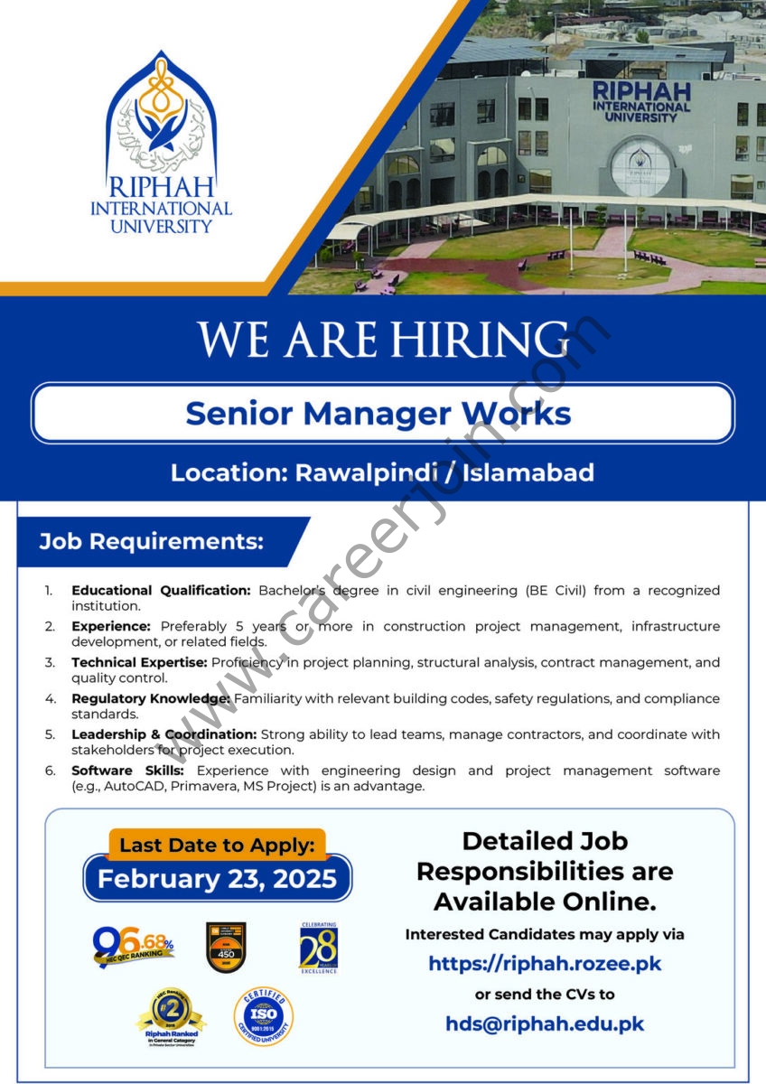 Riphah Group Jobs February 2025 3