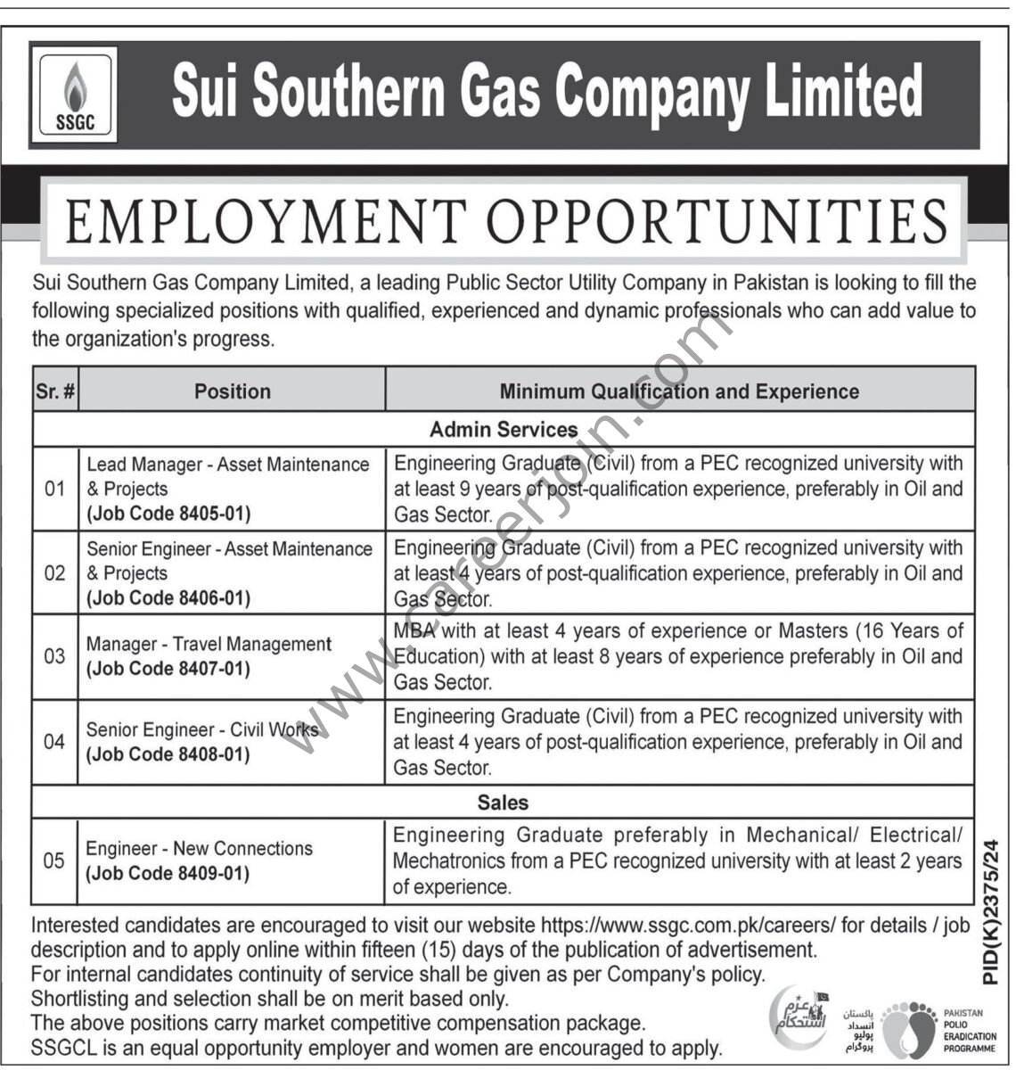 Sui Southern Gas Co Ltd SSGC Jobs 02 February 2025 Express Tribune 1