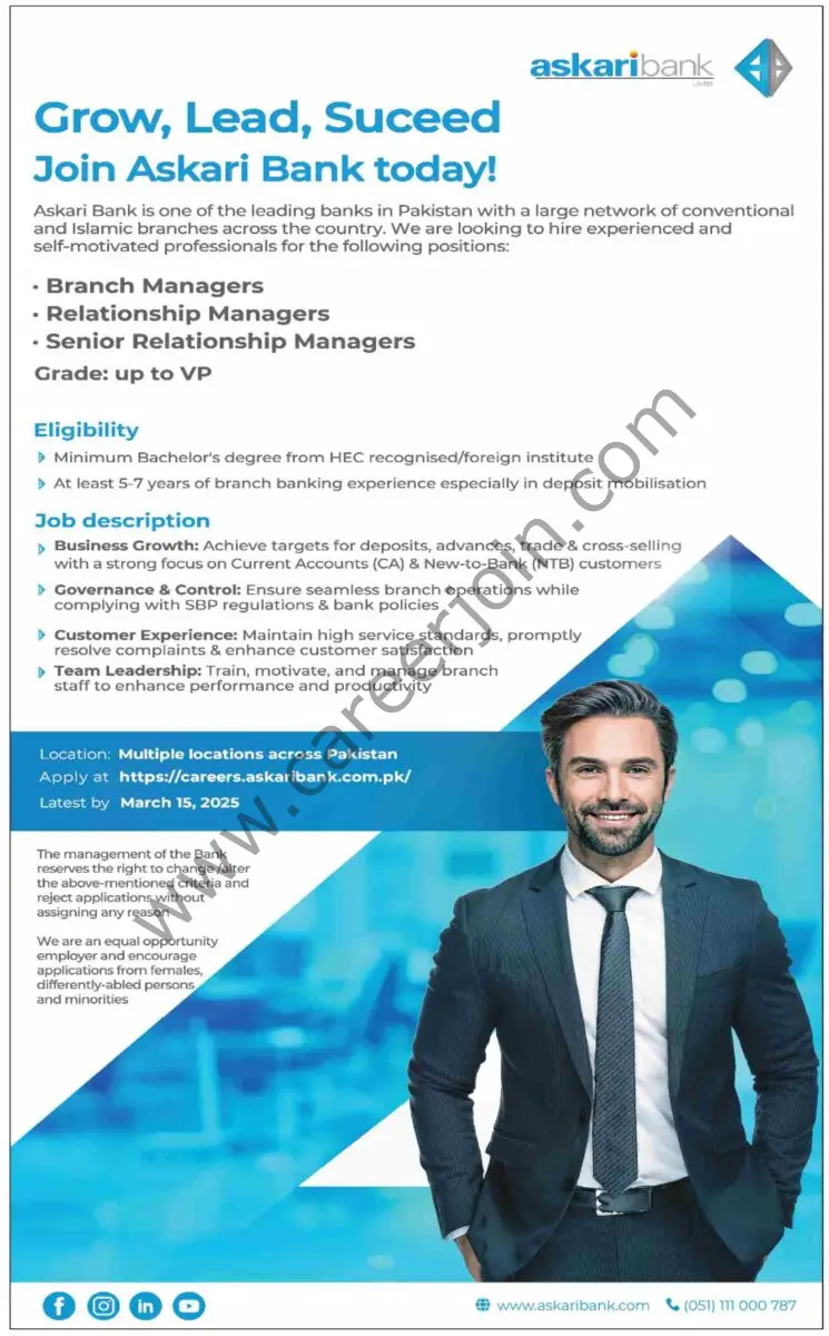 Askari Bank Ltd ABL Jobs 02 March 2025 Dawn 1