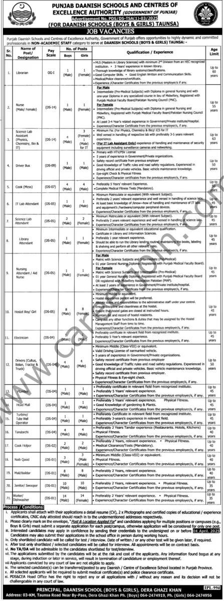 Daanish Schools Taunsa Jobs 16 March 2025 Express Tribune 1