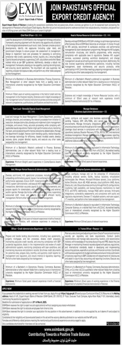 Exim Import Bank Of Pakistan Jobs 18 March 2025 The News 1