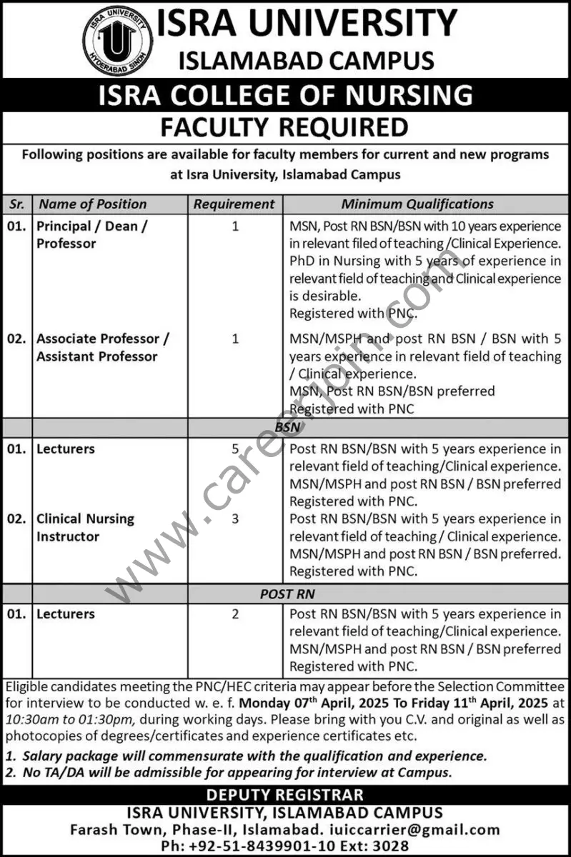 ISRA University Jobs 23 March 2025 Express 1