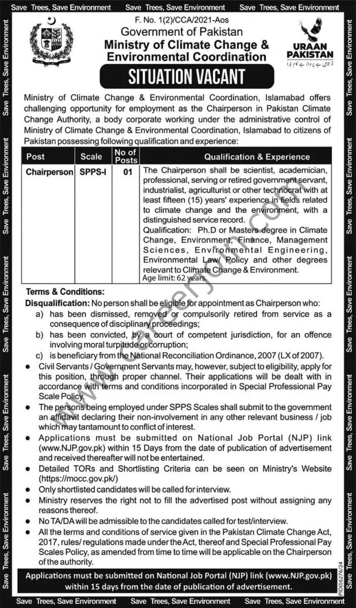 Ministry of Climate Change & Environmental Coordination Jobs 14 March 2025 Express 1