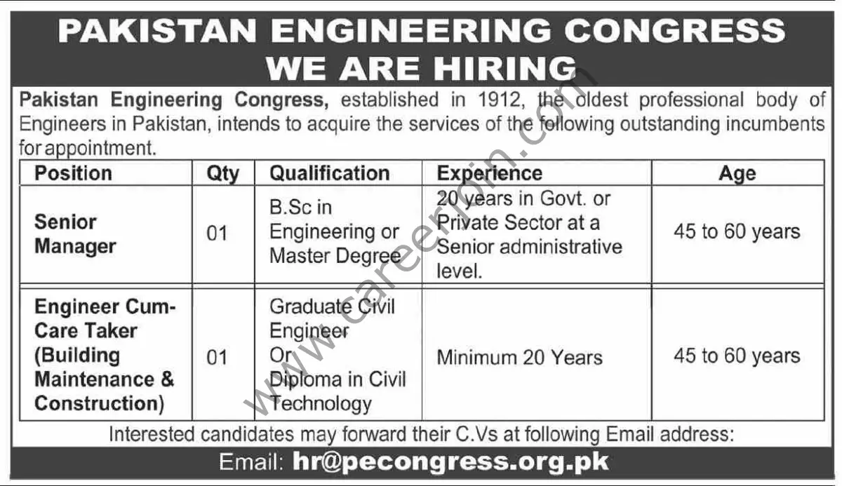 Pakistan Engineering Congress Jobs 18 March 2025 Dawn 1